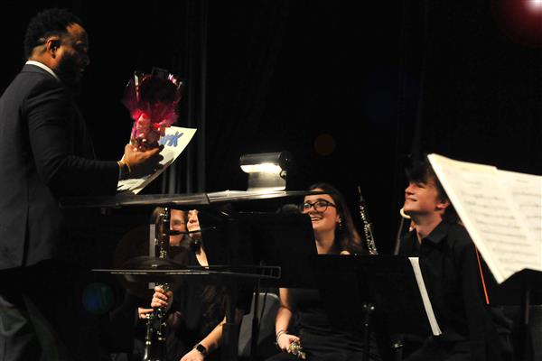 Students performing at the 2023-2024 All County Band Concert